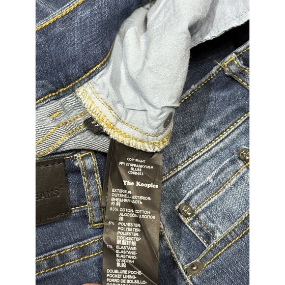 The Kooples Sz 27 Jeans Dark Blue Denim Franky Mid Rise Legging Skull Pocket New - Picture 6 of 7